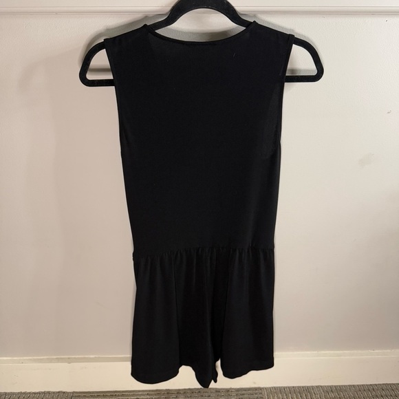 BCBGeneration Black Romper V-Neck Wrap Detail Tank - Picture 3 of 6